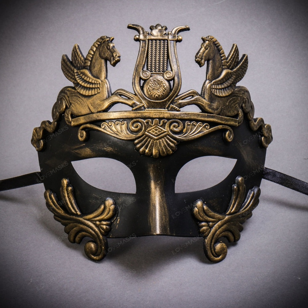 Roman Greek Emperor with Pegasus Horses Venetian Masquerade Halloween Face mask